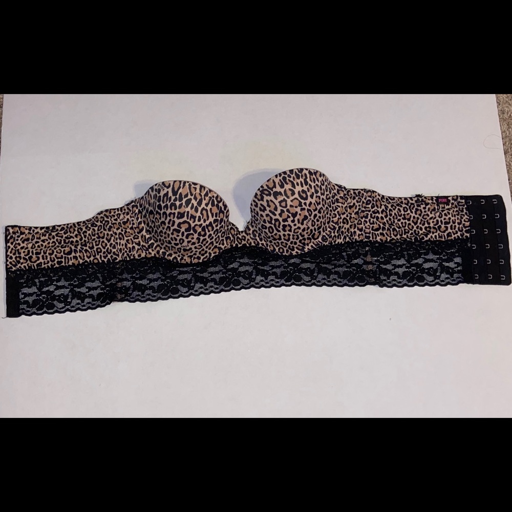 Strapless Bra with CheetahPrint/Lace Design | PINK